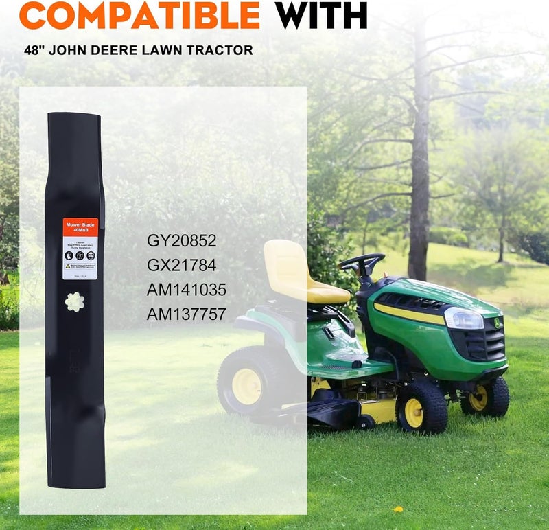 Hipa D140 High Lift Blades Replace for GY20852 GX21784,John Deere 48 inch Lawn Mower E140 E160 E150 E170 LA145 LA140 Tractor - Image 2